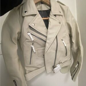 Chic Beige Leather Jacket